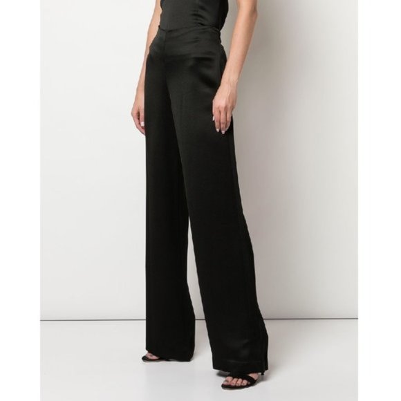 THEORY Clean Wide Leg Pant in Crepe Satin - Picture 2 of 9